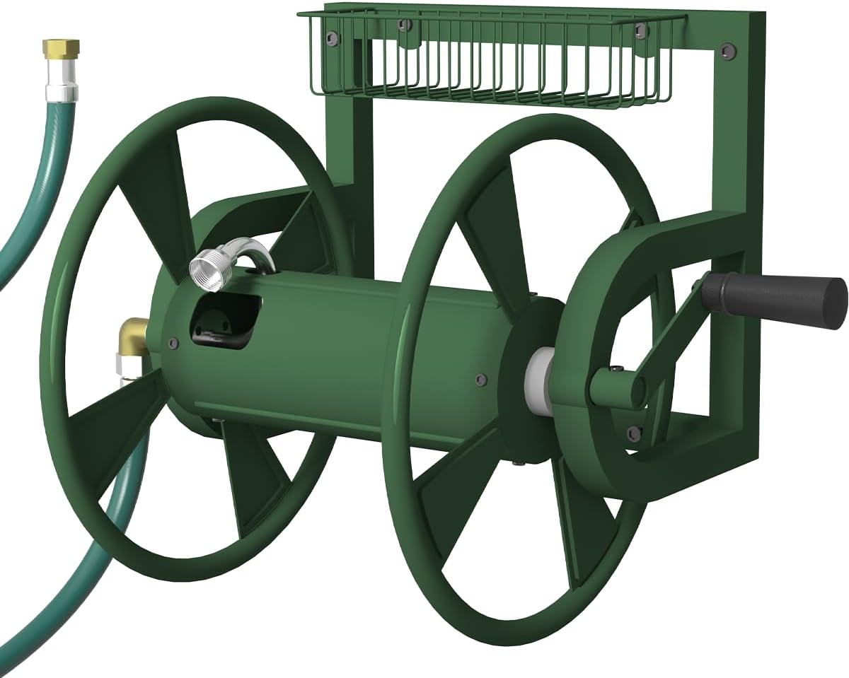 Detalle de Artigarden AGN-WMHR-GRN Wall-Mounted Hose Reel, 125-Foot Capacity