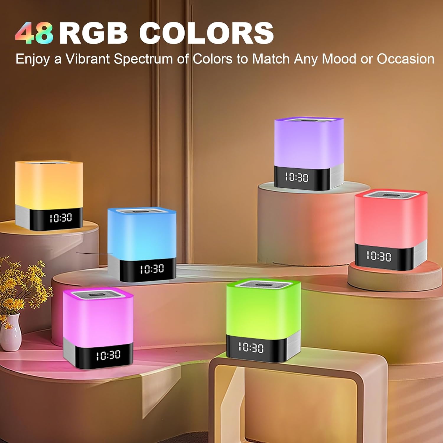 Detalle de Bedside Lamp with Alarm Clock Bluetooth Speaker 5‑in‑1