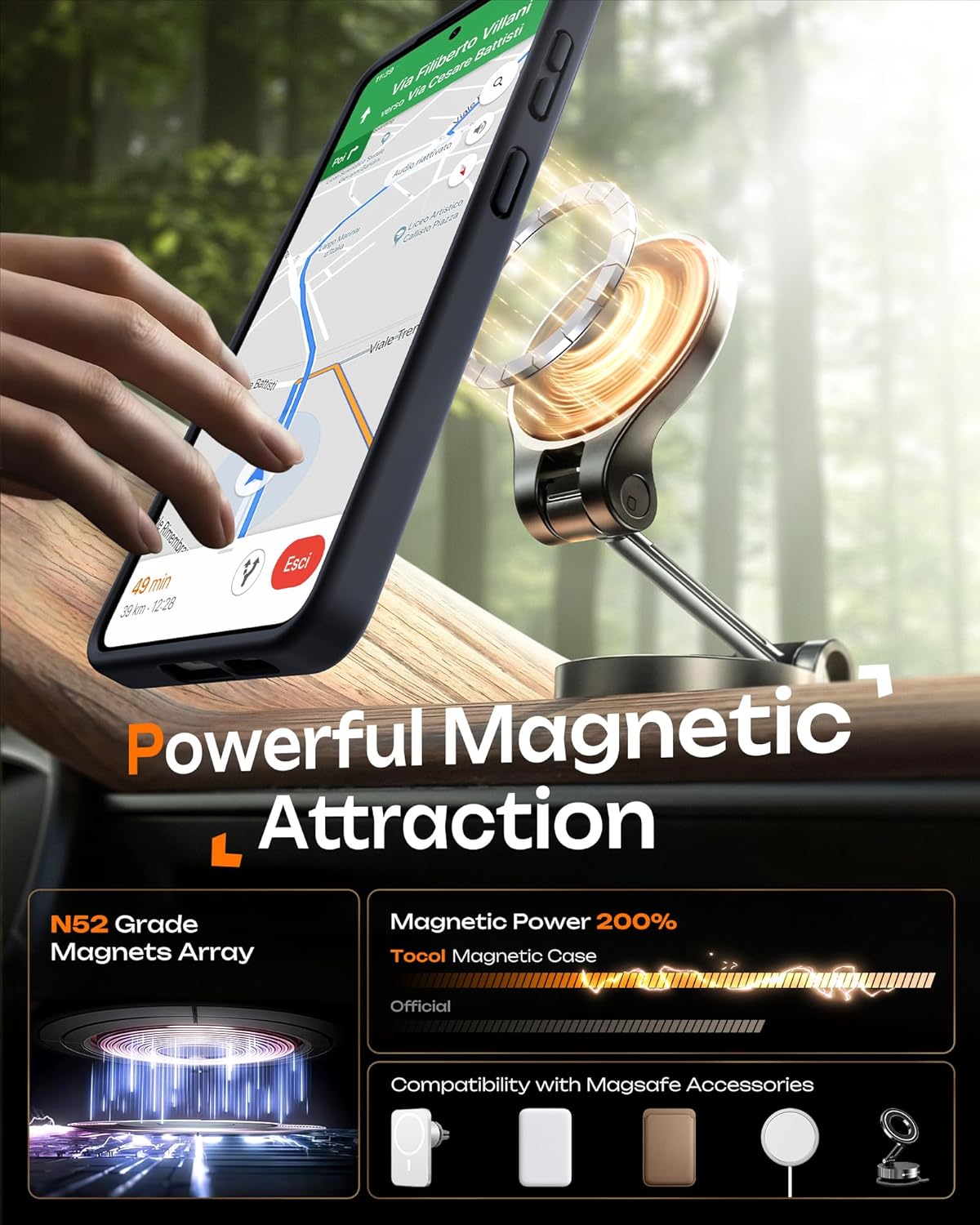 Thumbnail 4 de TOCOL Magnetic Case for Samsung Galaxy S26 (6.3”) — Slim, MagSafe-Compatible, 12ft Drop Protection