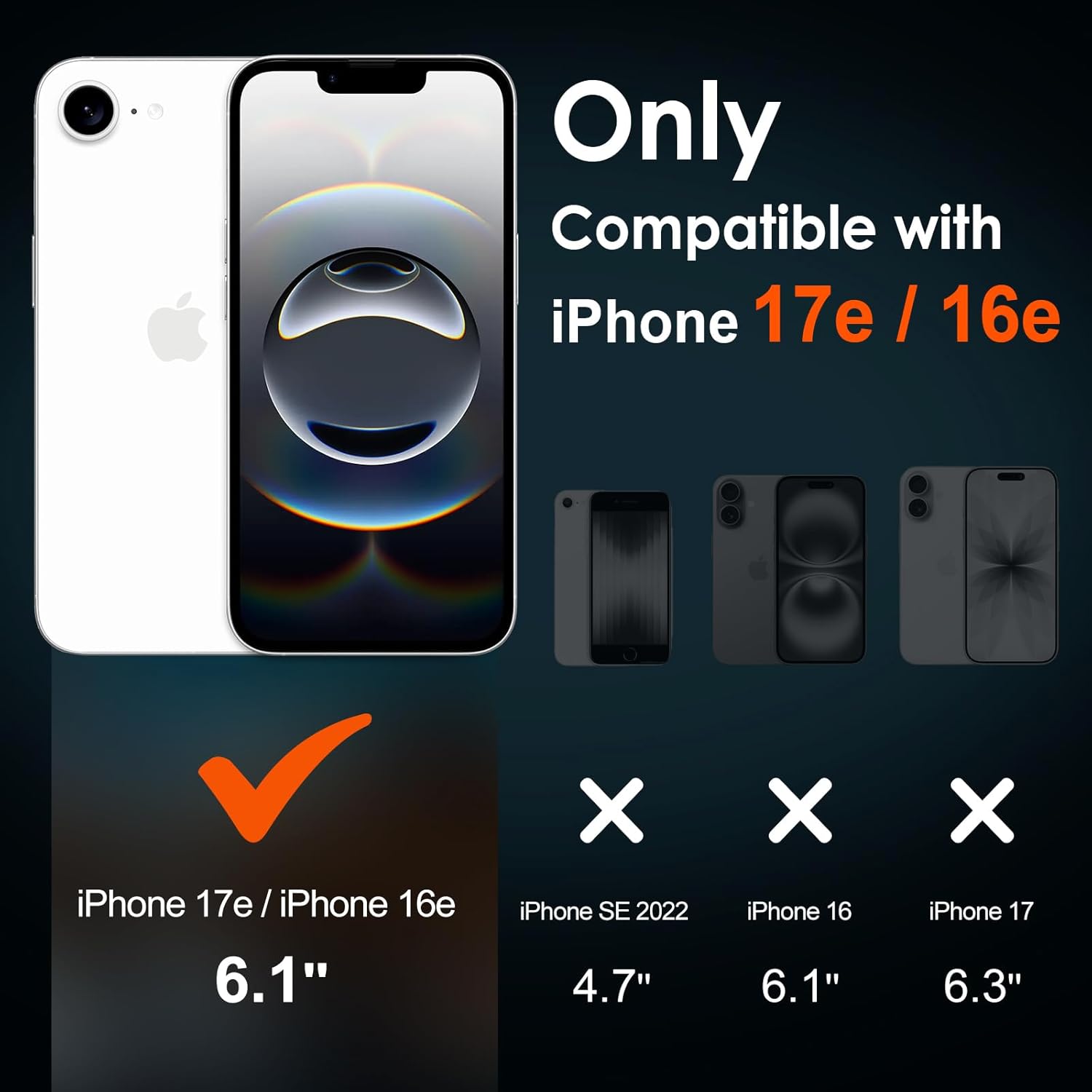 Detalle de ivoler Clear Case for iPhone 17e/16e 6.1" — Crystal Clear, Military-Grade Protection with 2 Screen Protectors