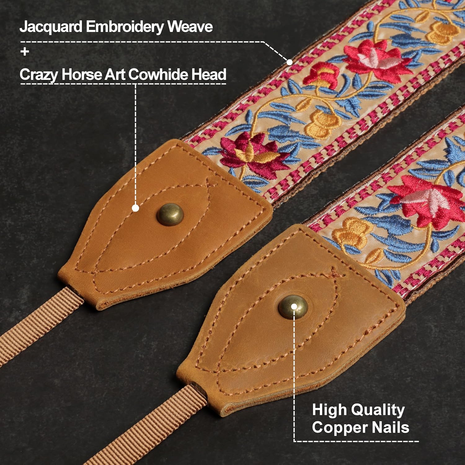 Detalle 2 de Padwa Lifestyle 2" Classic Crazy Horse Camera Strap