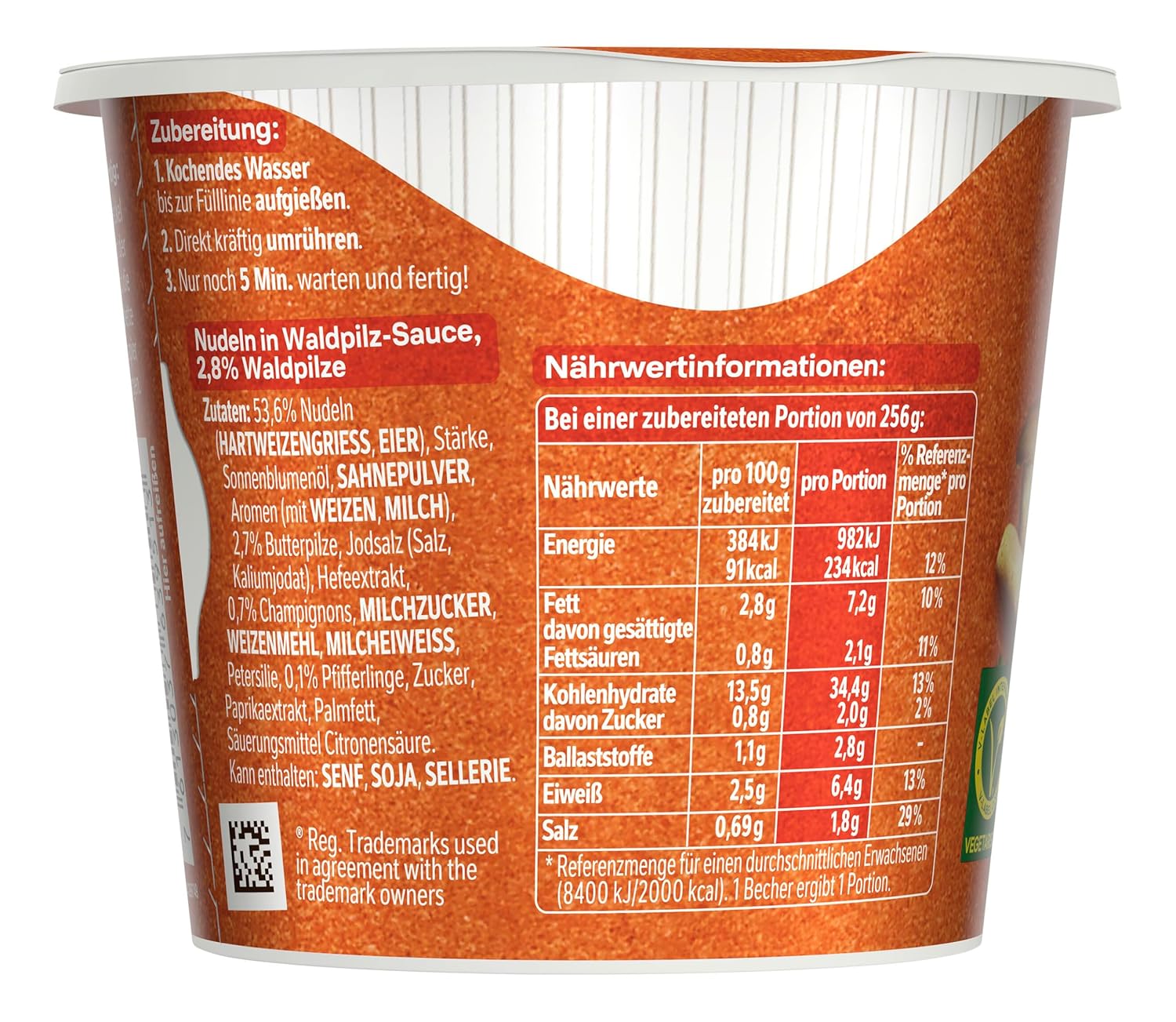 Thumbnail 1 de MAGGI 5 Minuten Terrine Nudeln in cremiger Waldpilz-Sauce – vegetarische Fertiggericht mit Pfifferlingen & Butterpilzen (8x56 g)