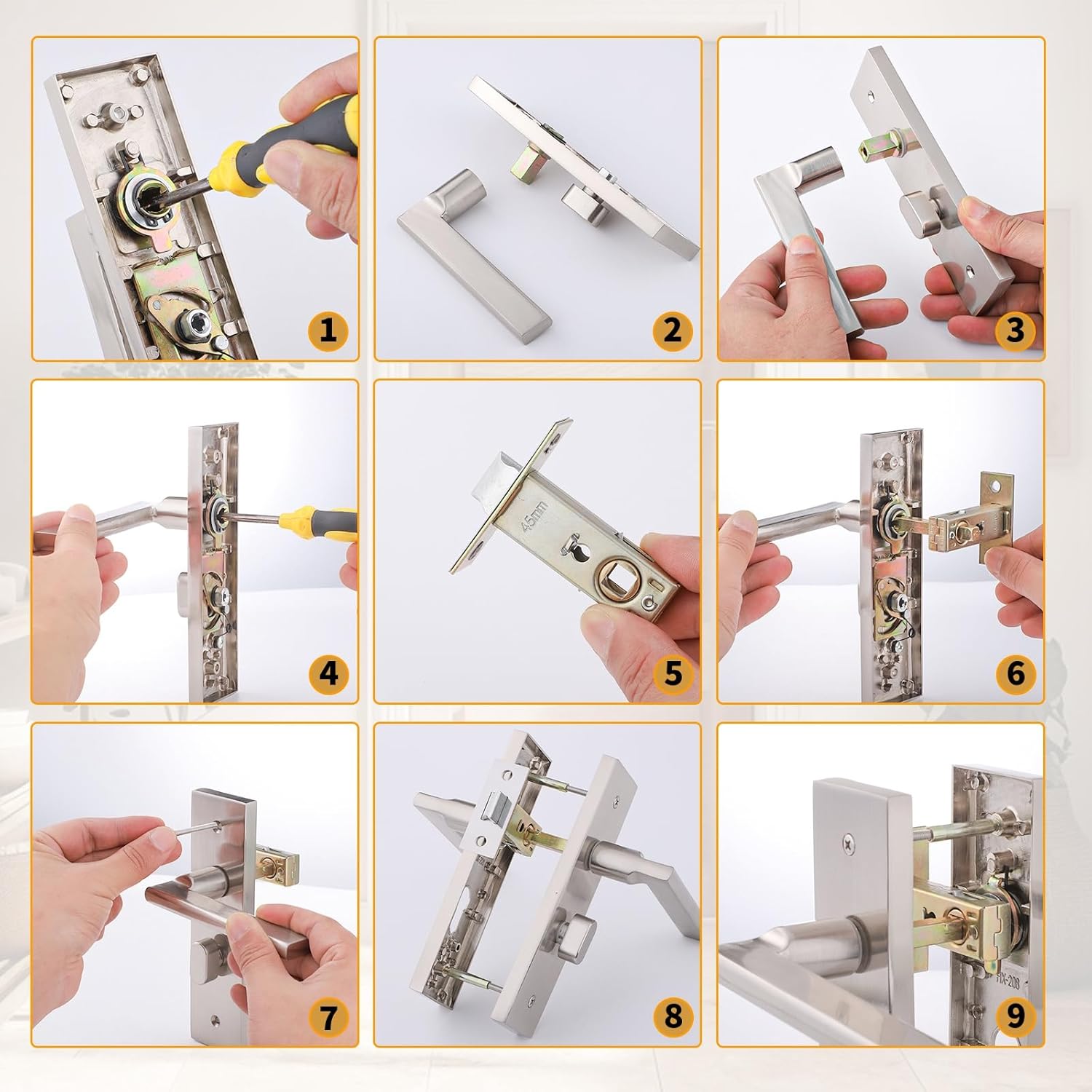 Detalle 2 de Pimoys LIHSD8578K 45mm tubular latch for internal doors 🔒