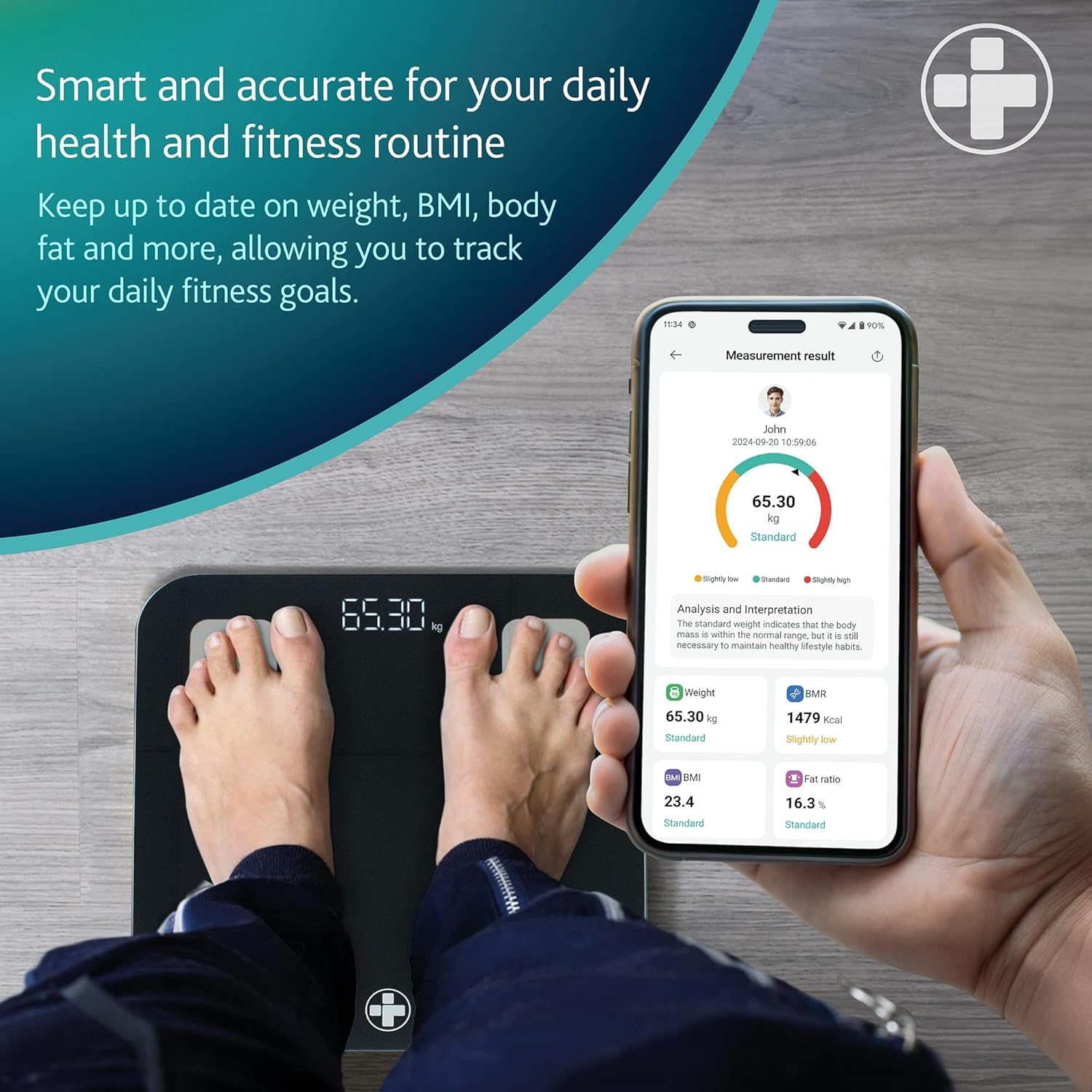 Thumbnail 1 de Reliance Medical Smart BMI Scale: Bluetooth Body Fat & Weight with LED Display