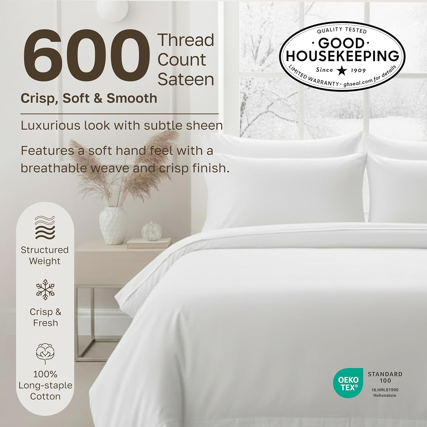 Thumbnail 2 de California Design Den Twin 600 TC Sateen Sheets