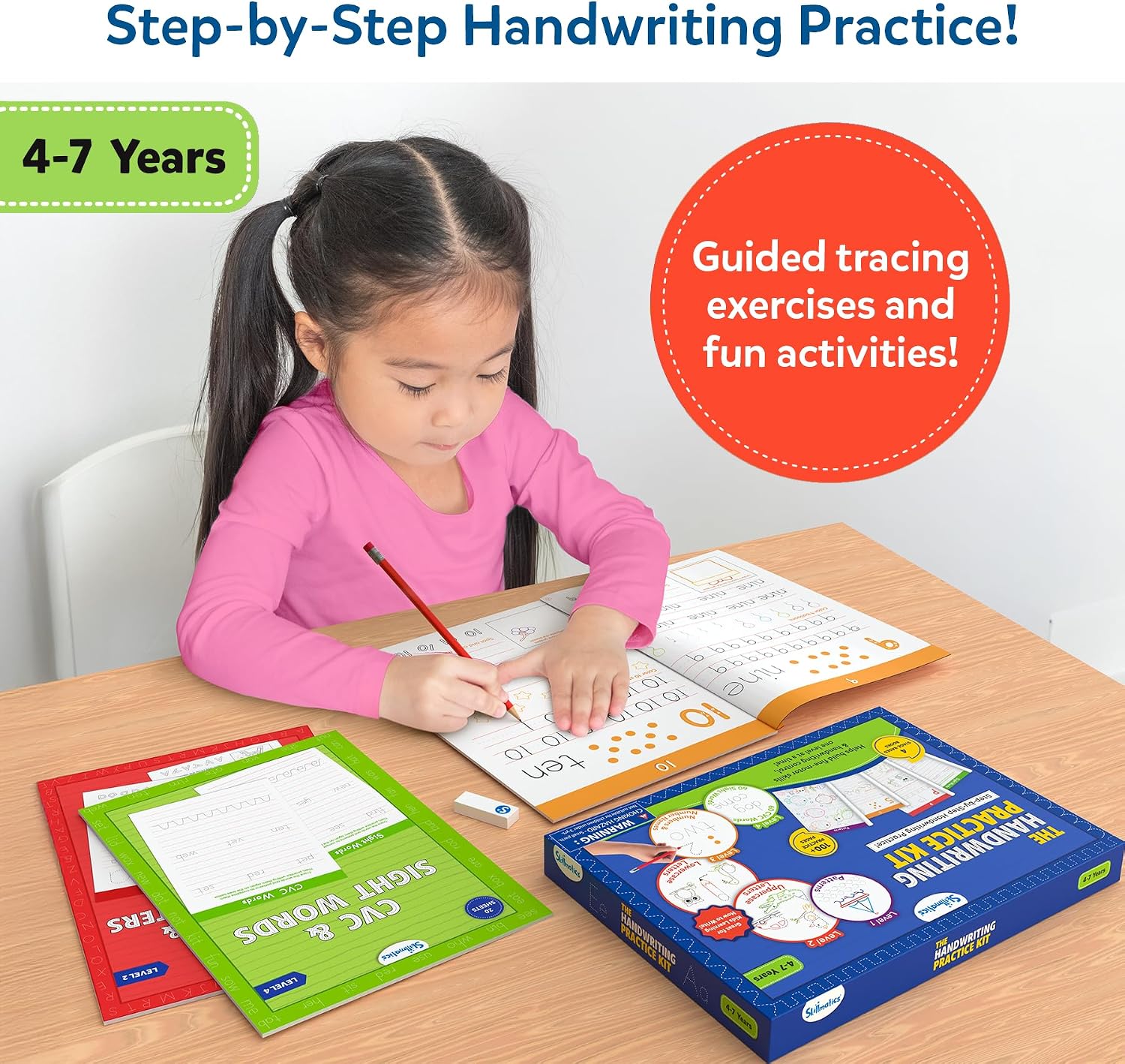Thumbnail 2 de Skillmatics Handwriting Practice Kit – 4 Stage-Based Writing Workbooks with Pencils & Eraser