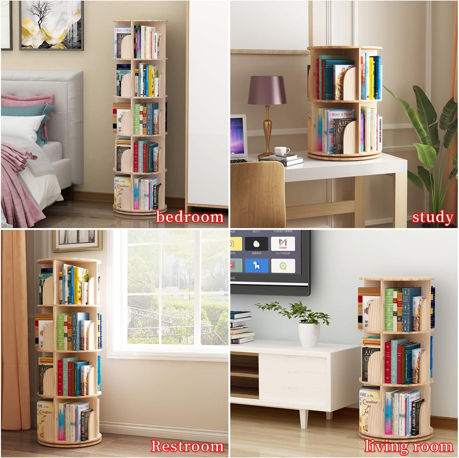 Detalle 2 de Drehbares Bücherregal mit 360 Grad