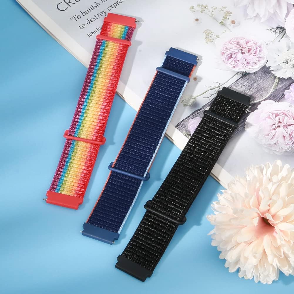 Detalle de Huamanlou Nylon Uhrenarmband mit Schnellverschluss (16/18/20/22 mm) – atmungsaktiv & verstellbar
