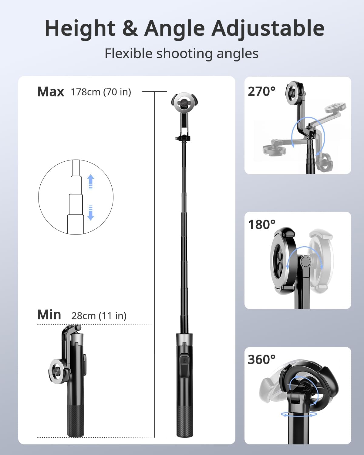 Thumbnail 6 de Victiv 70" Magnetic Golf Tripod for iPhone – Flexible Selfie Stick with Metal Stake