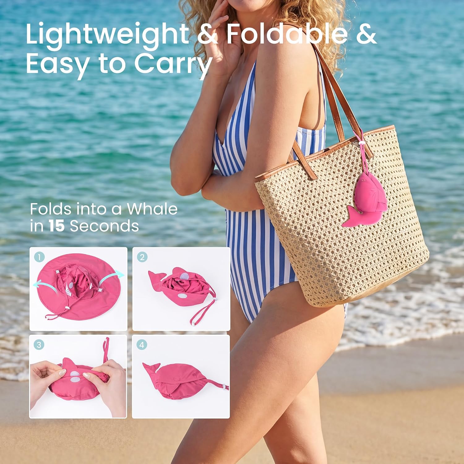 Thumbnail 3 de HECCEI Baby Sun Hat DryShade: UPF 50+ Toddler Sun Protection, Foldable Whale Design