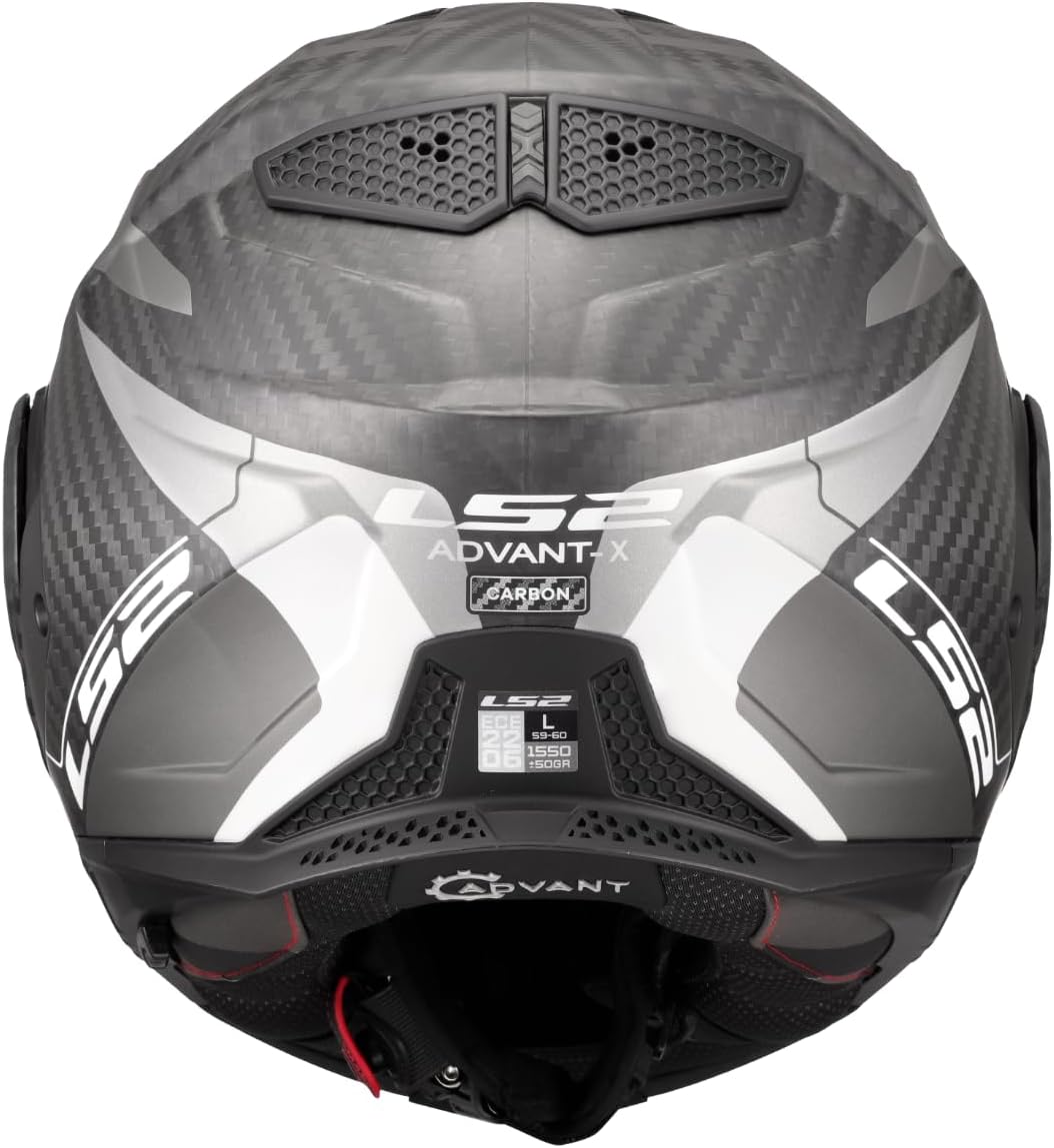 Thumbnail 5 de LS2 ADVANT X CARBON HORIZON – Modularer Motorradhelm, Carbon, Matt Silver Grey, Größe XL