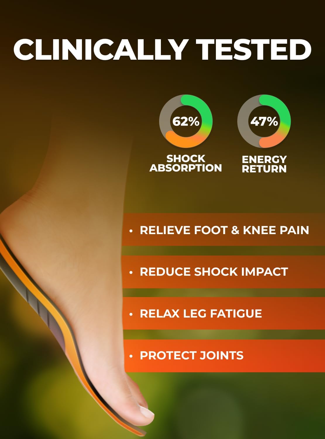 Thumbnail 2 de Flame Boost Running Athletic Shoe Insoles: Arch Support, Shock Absorption, and All‑Season Sport Comfort