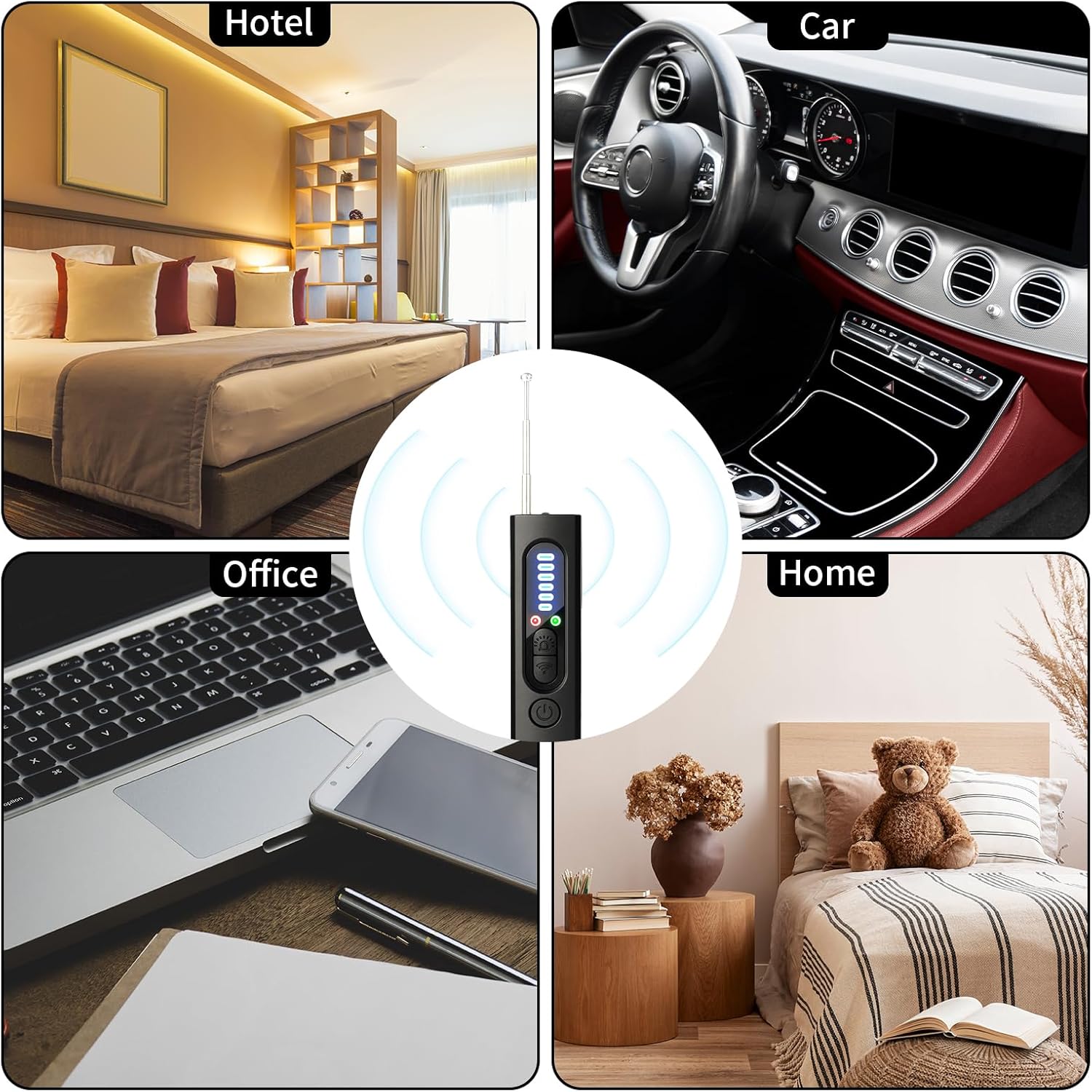 Thumbnail 6 de Hidden Camera Detector – RF Bug Detector with GPS Tracker Finder, 4 Detection Modes & 5 Sensitivity Levels, Mini Portable Anti-Spy Device for Hotel, Office, Car, Travel (30H Battery) (Mat Black)