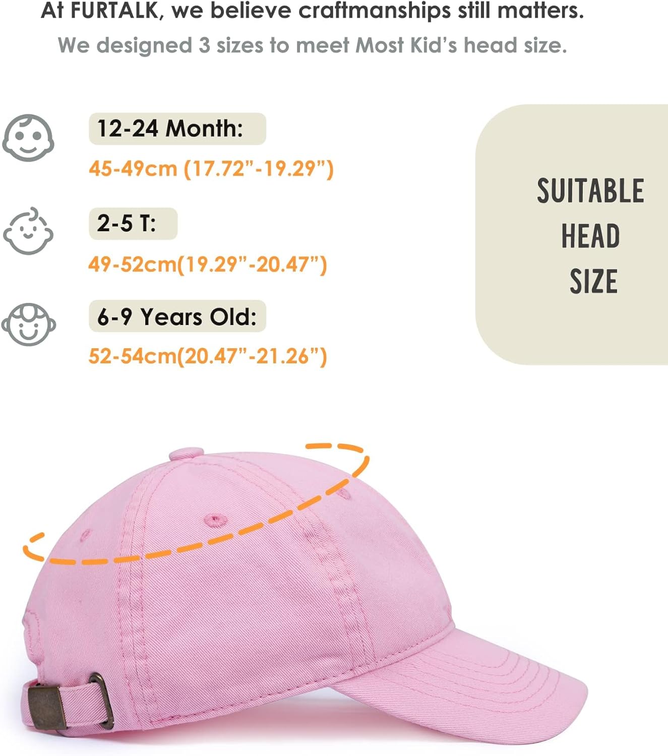 Thumbnail 3 de FURTALK Kinder Basecap mit UV-Schutz, verstellbar – 100% Baumwolle