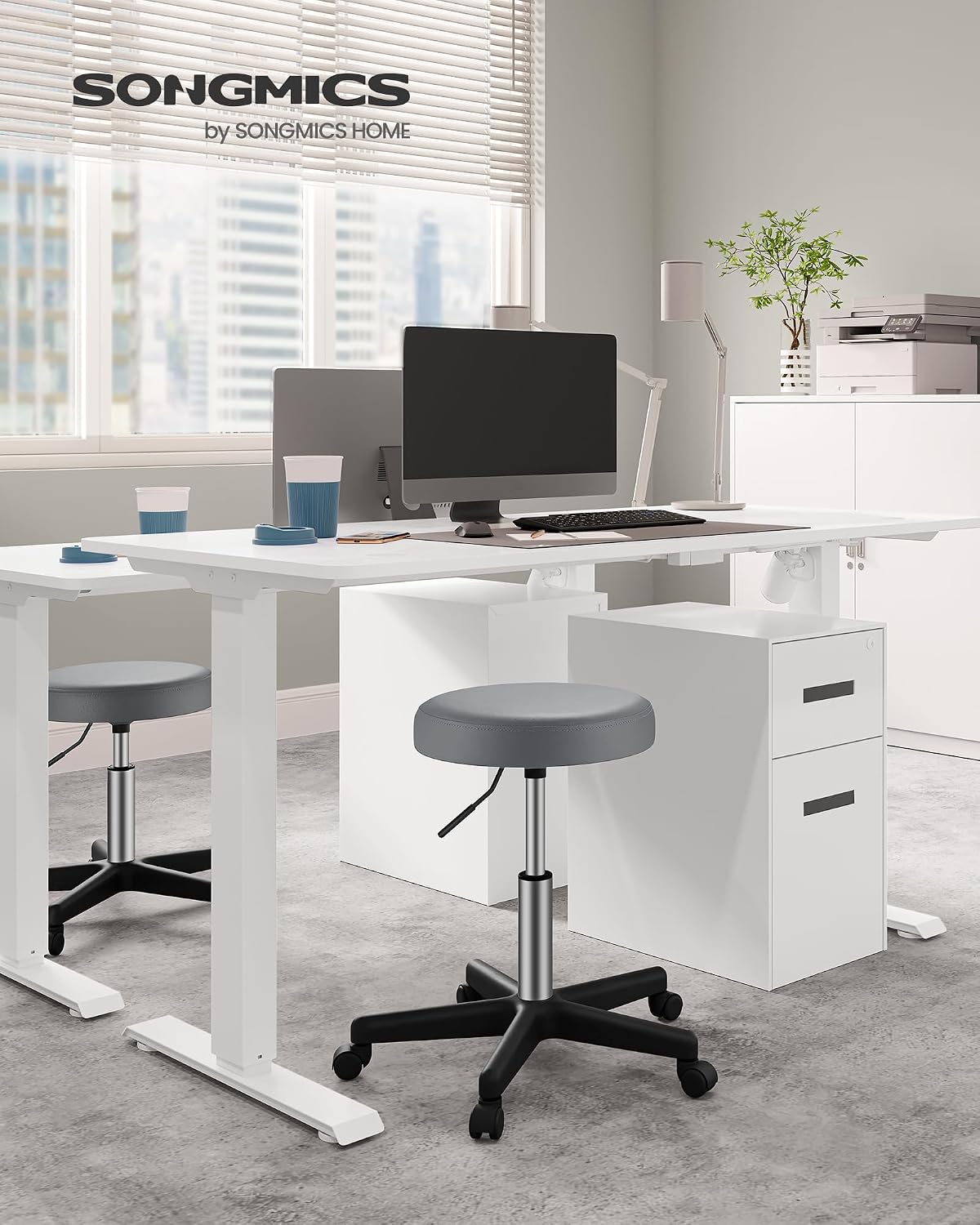 Detalle 2 de SONGMICS Sgabello Girevole 46-58 cm