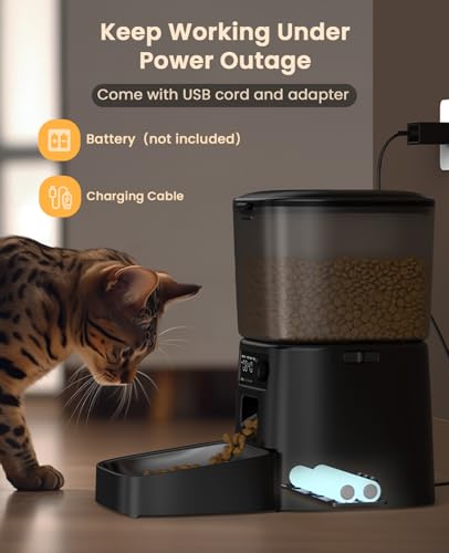 Thumbnail 7 de oneisall Distributeur Croquettes Chat Automatique, Gamelle Automatique 3.5L