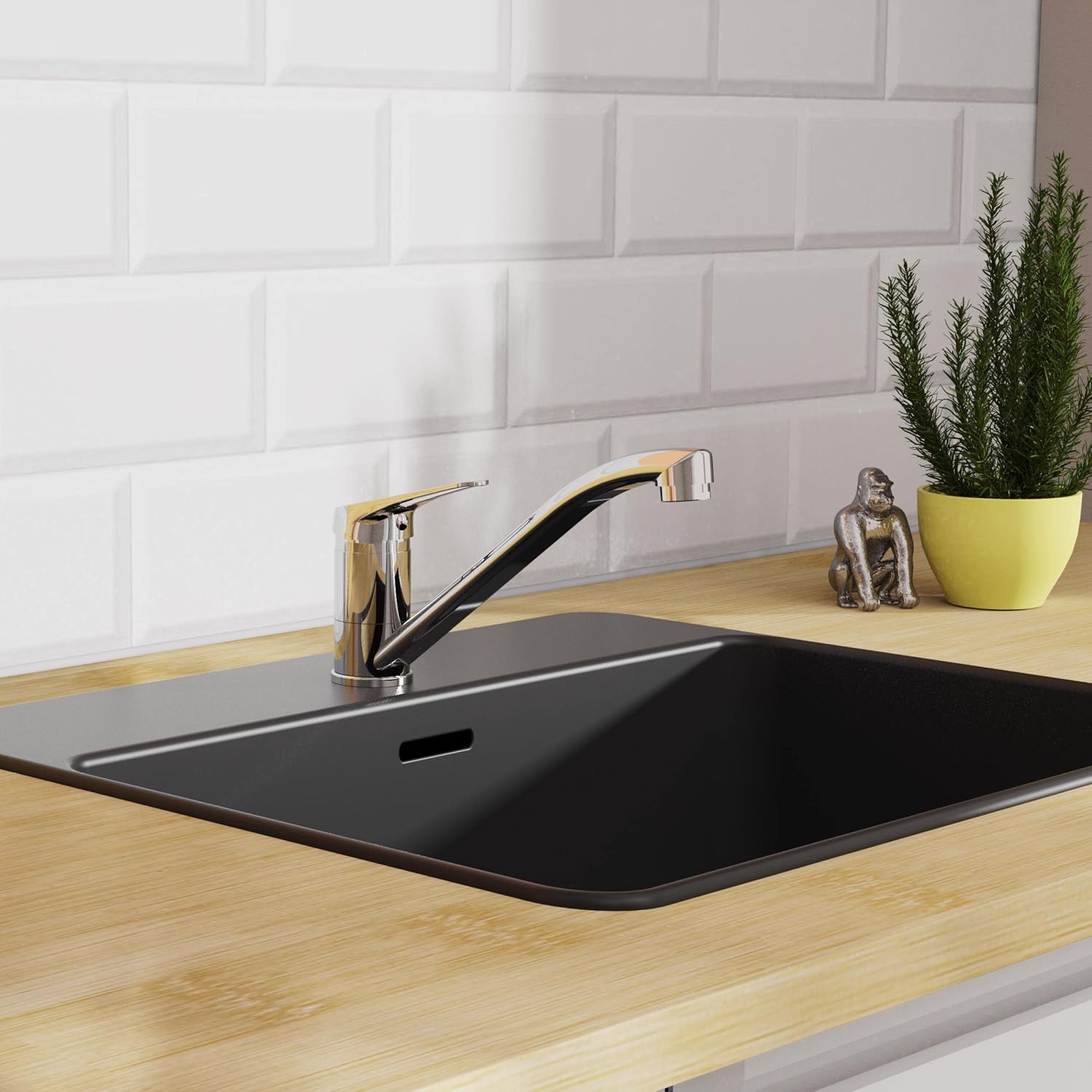 Thumbnail 5 de EISL Speed NI182SCR – Robinet de cuisine chromé, pivot 360° pour double évier