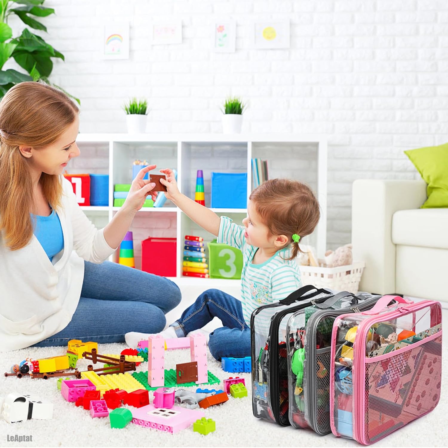 Detalle 1 de PVC Toy Storage Bags 4-Pack