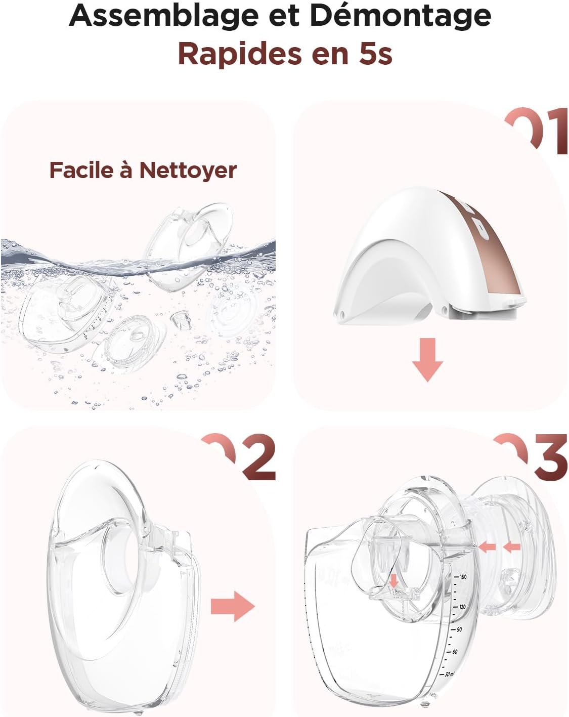 Thumbnail 6 de Haokoo Tire Lait Électrique Main Libre – Portable et silencieux, avec 3 modes et 12 niveaux