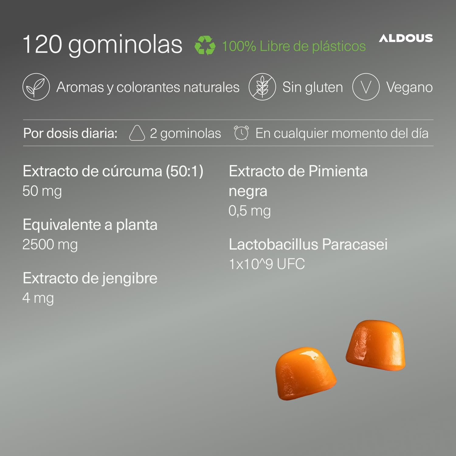 Thumbnail 2 de Aldous Bio Cúrcuma con Jengibre Gominolas 120 g