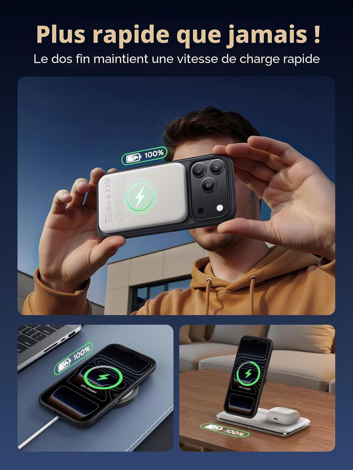 Detalle de UGREEN Coque Magnétique pour iPhone 17 Air — Protection Militaire, MagSafe et Anti-traces