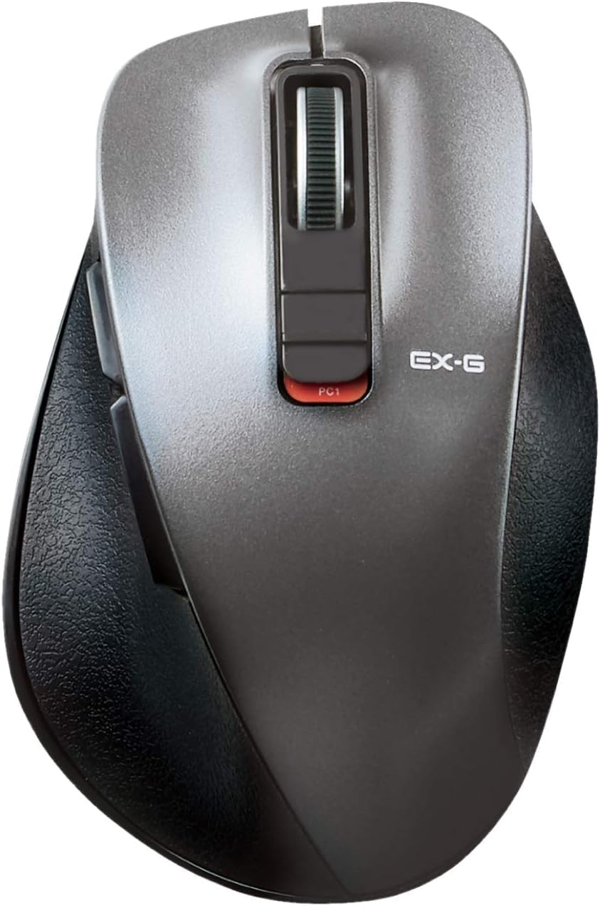 Detalle de エレコム EX-G M-XGM15BBSGM/EC Bluetoothマウス 静音5ボタン Mサイズ ガンメタリック