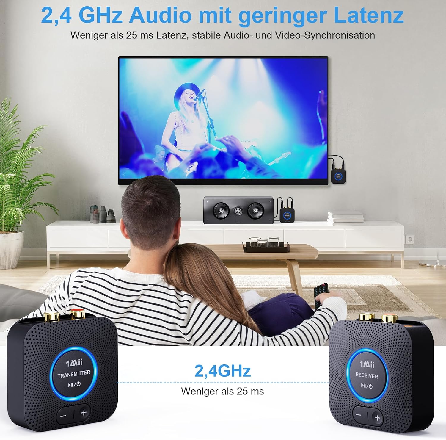 Detalle 2 de 1Mii Drahtlos Audio Sender Empfänger 80 m