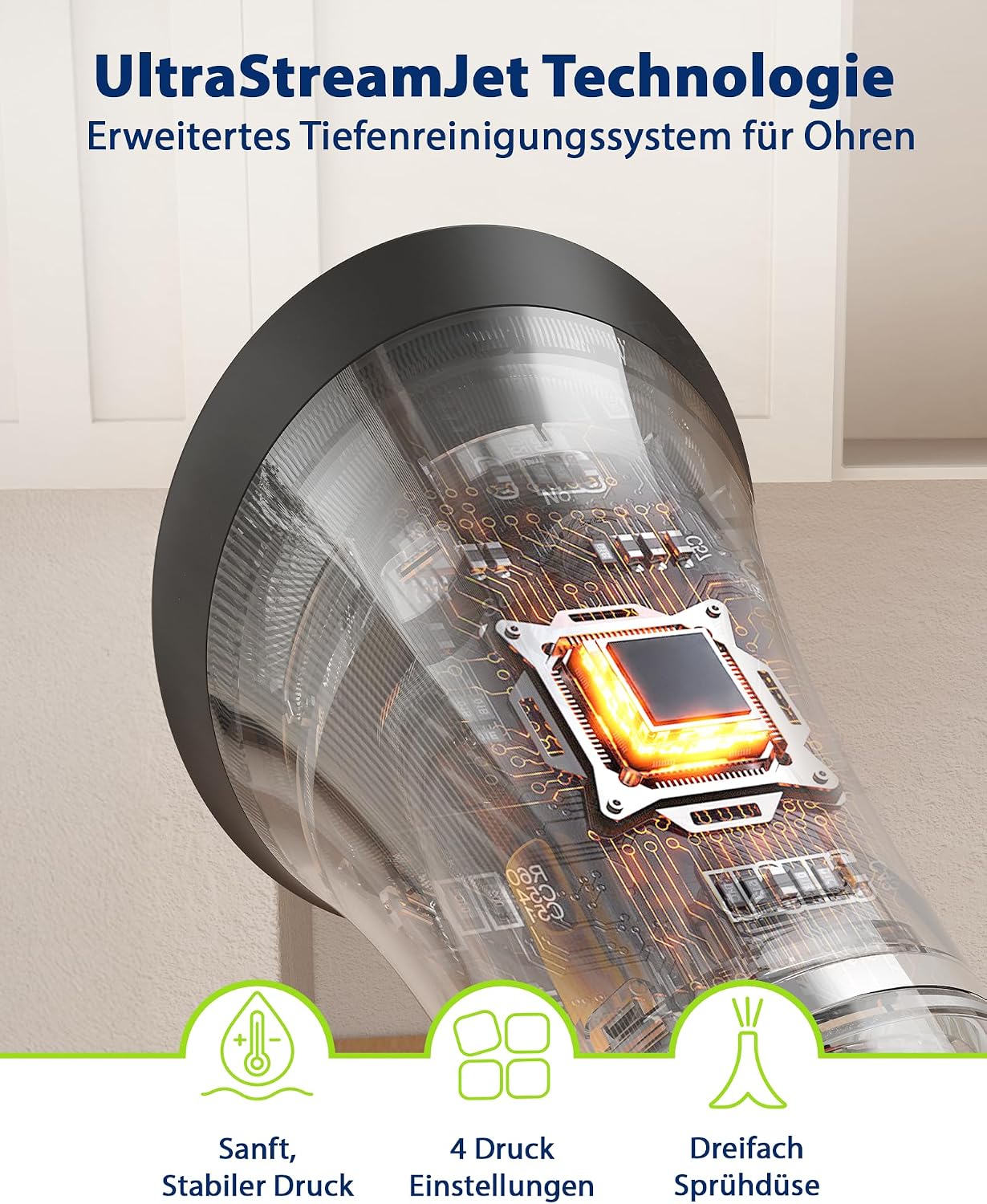 Thumbnail 2 de KAUGIC Ohrspülgerät mit Doppeltank: Intelligentes 2-in-1-System mit Temperatursteuerung und IPX7
