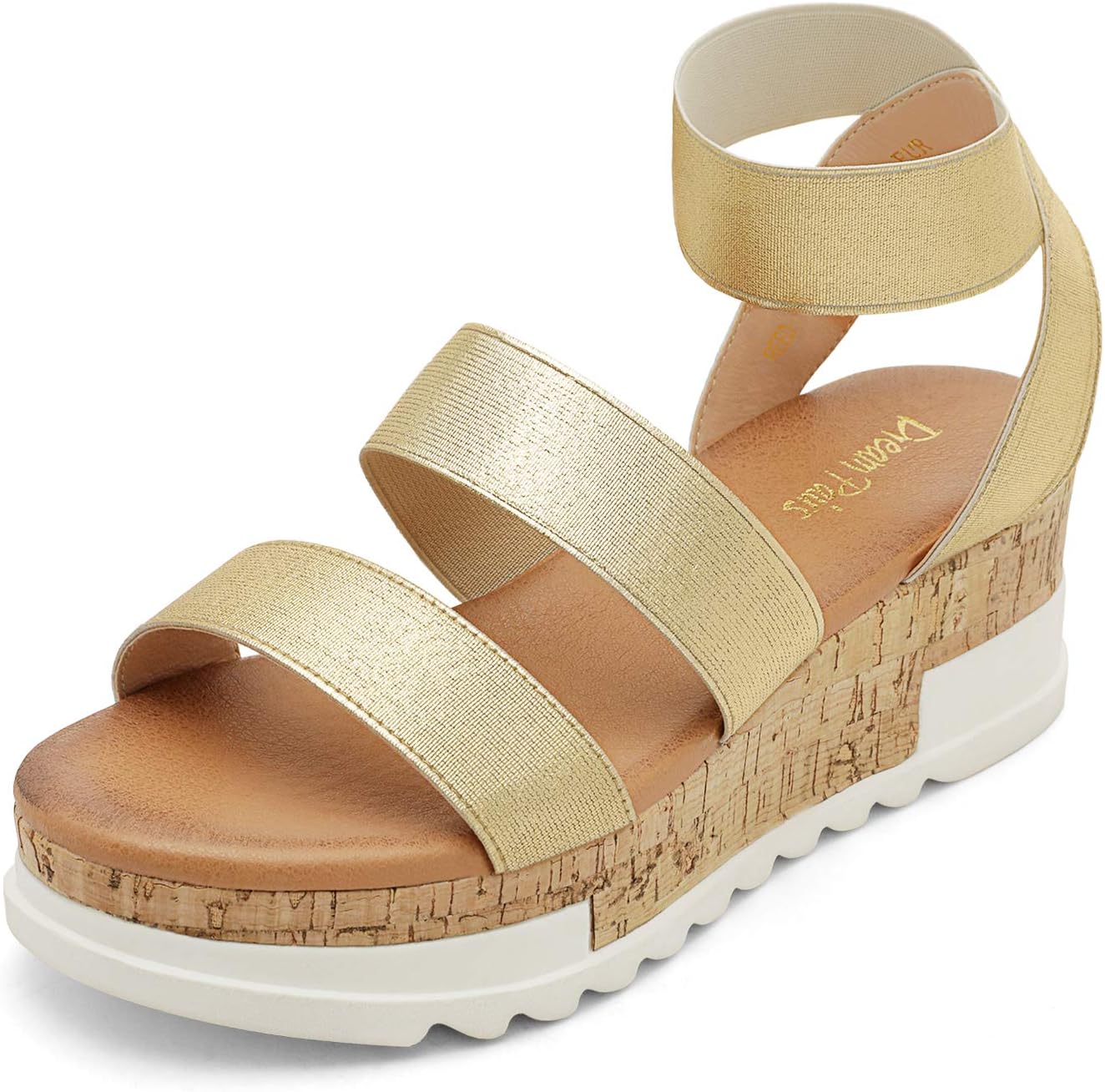 Thumbnail 6 de DREAM PAIRS Women's Open Toe Elastic Ankle Strap Casual Flatform Platform Wedges Sandals