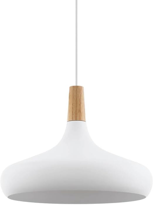Detalle de Eglo Sabinar: Lámpara Colgante de Acero y Madera 🛋