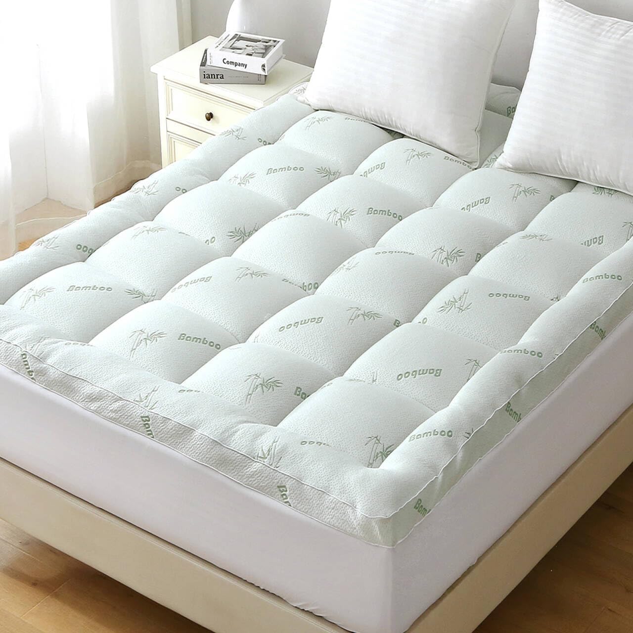 Thumbnail 6 de BETENWEL Queen Mattress Topper, 1200 GSM Quilted Bamboo-Viscose, 8–21-Inch Pocket