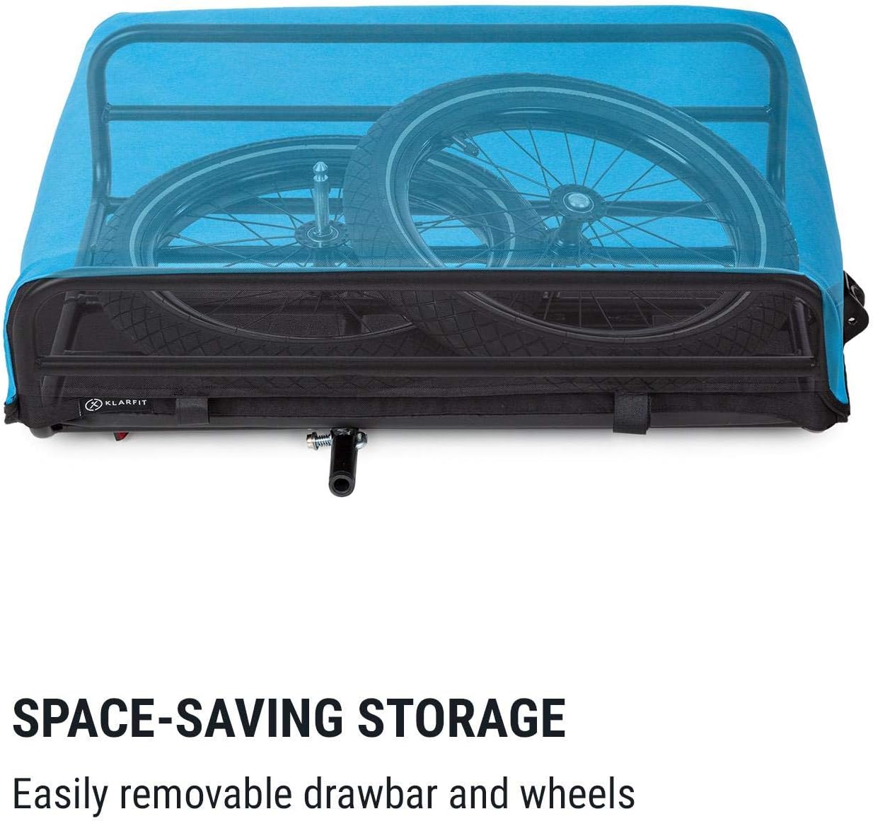 Detalle de Klarfit Companion – przyczepka rowerowa i wózek ręczny, 40 kg, 50 l, czarna