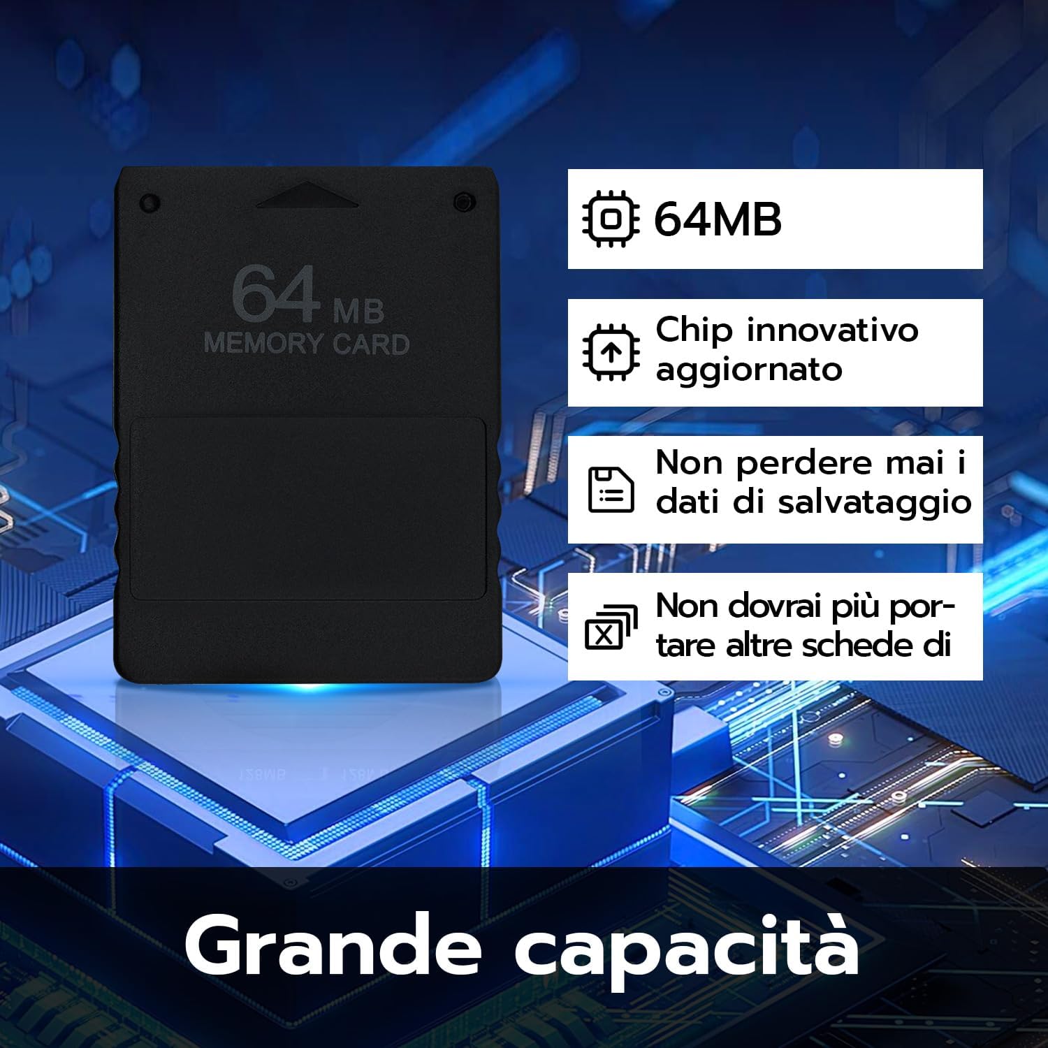 Thumbnail 2 de Wigearss Scheda di memoria 64MB per PS2