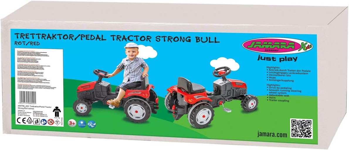 Detalle 2 de JAMARA 460796 Strong Bull – traktor na pedały z regulowanym siedzeniem