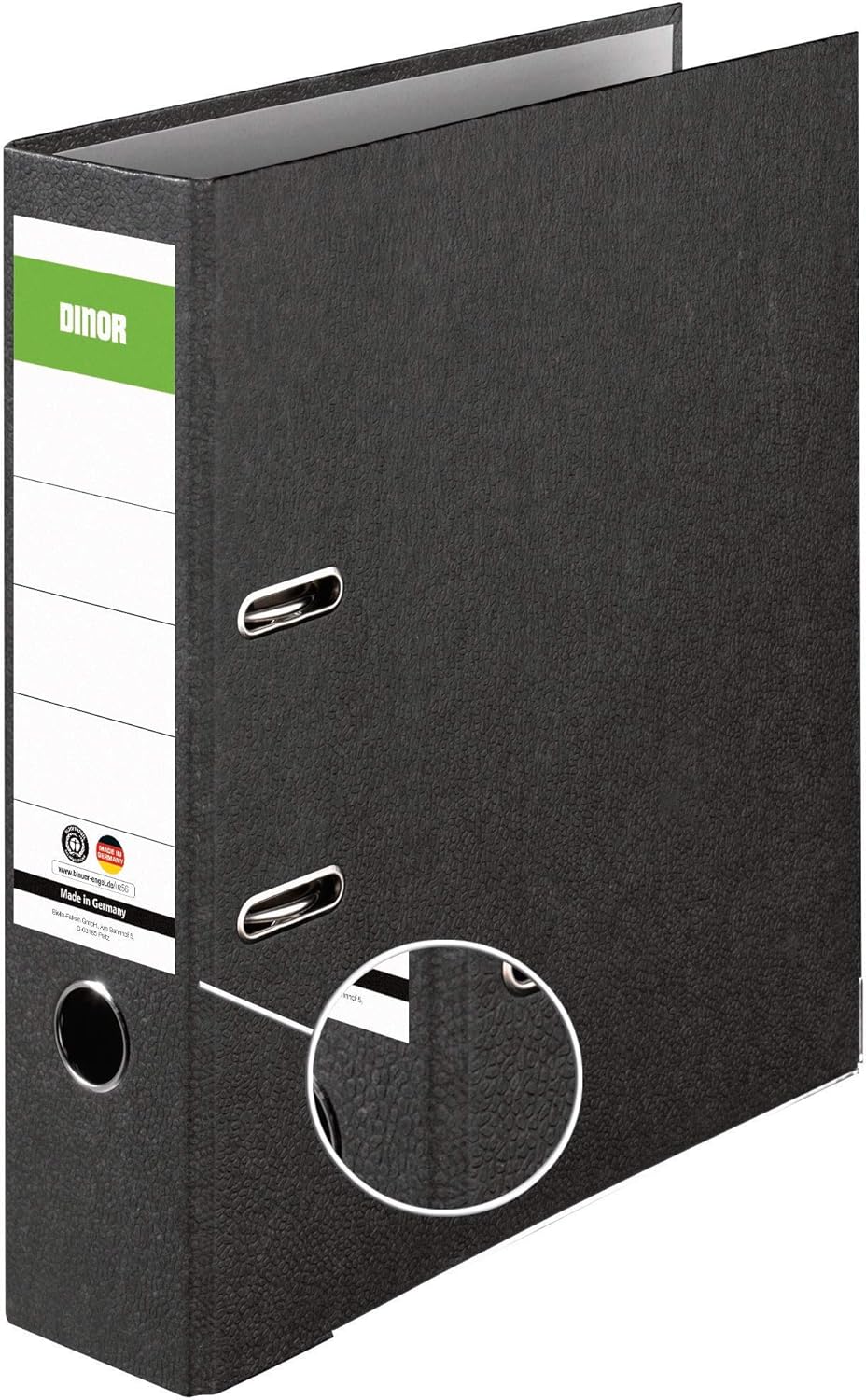 Detalle 2 de DINOR 15039820 - Raccoglitore ad anelli 8 cm, A4, nero, pacco da 10