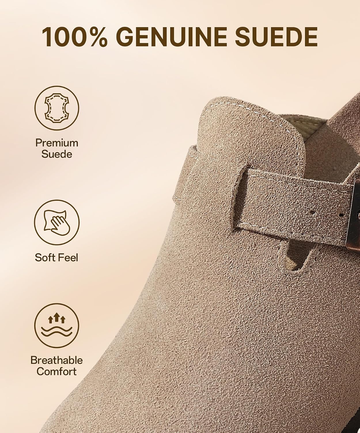 Thumbnail 3 de KIDMI Genuine Suede Clogs with Cork Footbed