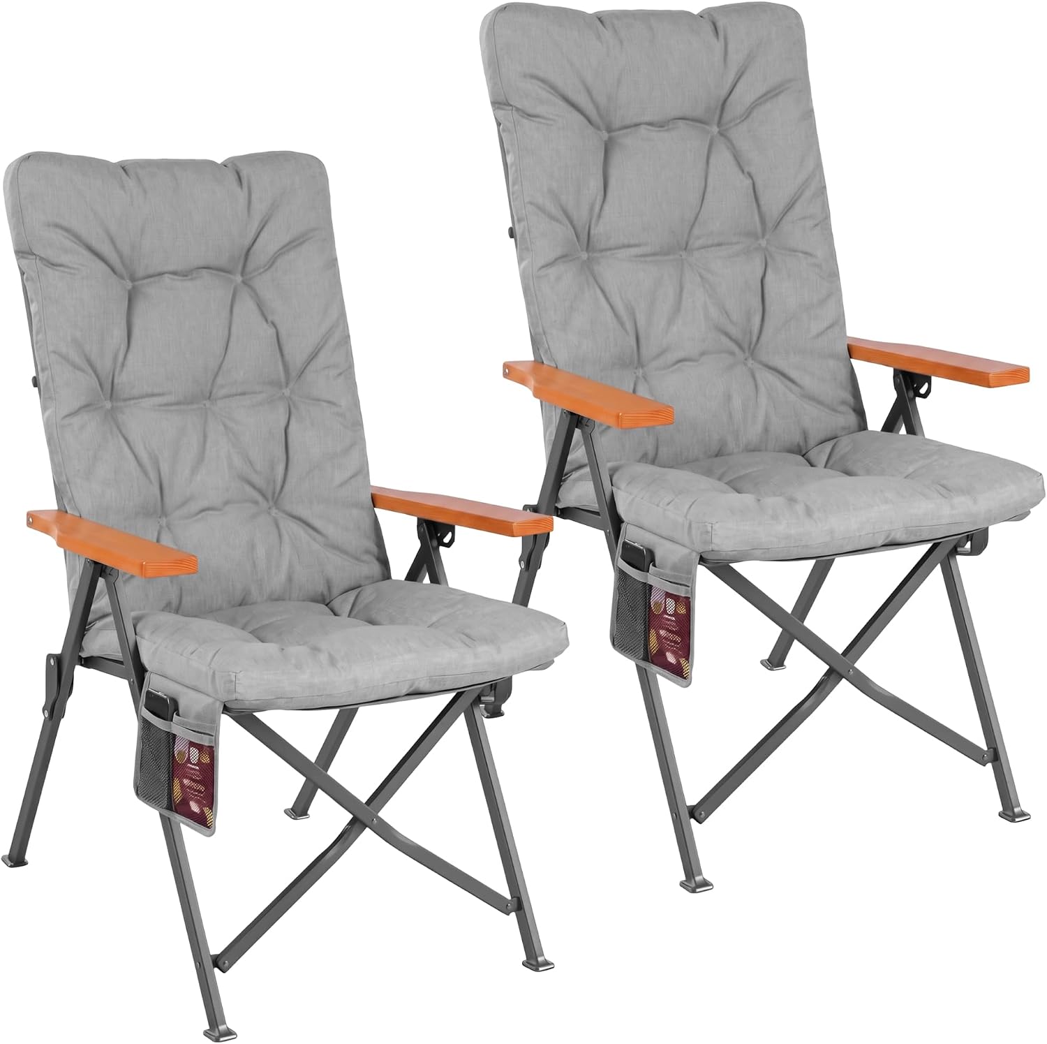 Detalle de Homecall Faltbarer Campingstuhl Hochlehner 150 kg Belastbarkeit – Luxus Klappstuhl