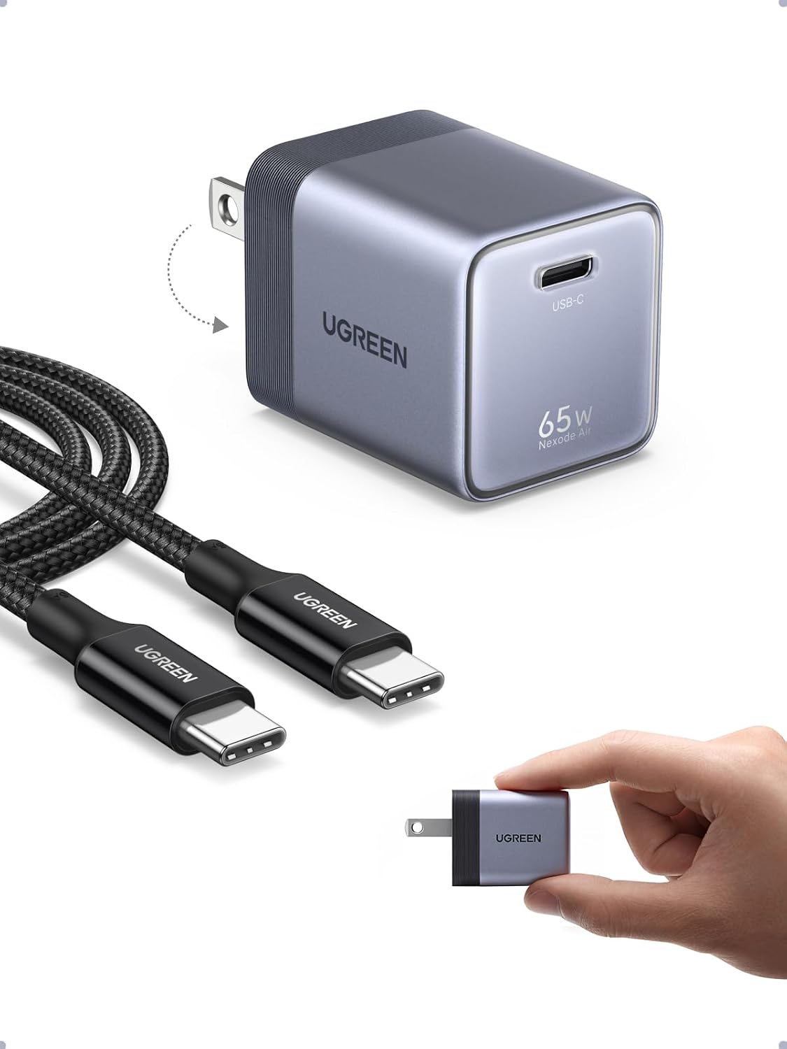 Detalle de UGREEN USB-C GaN charger 65W
