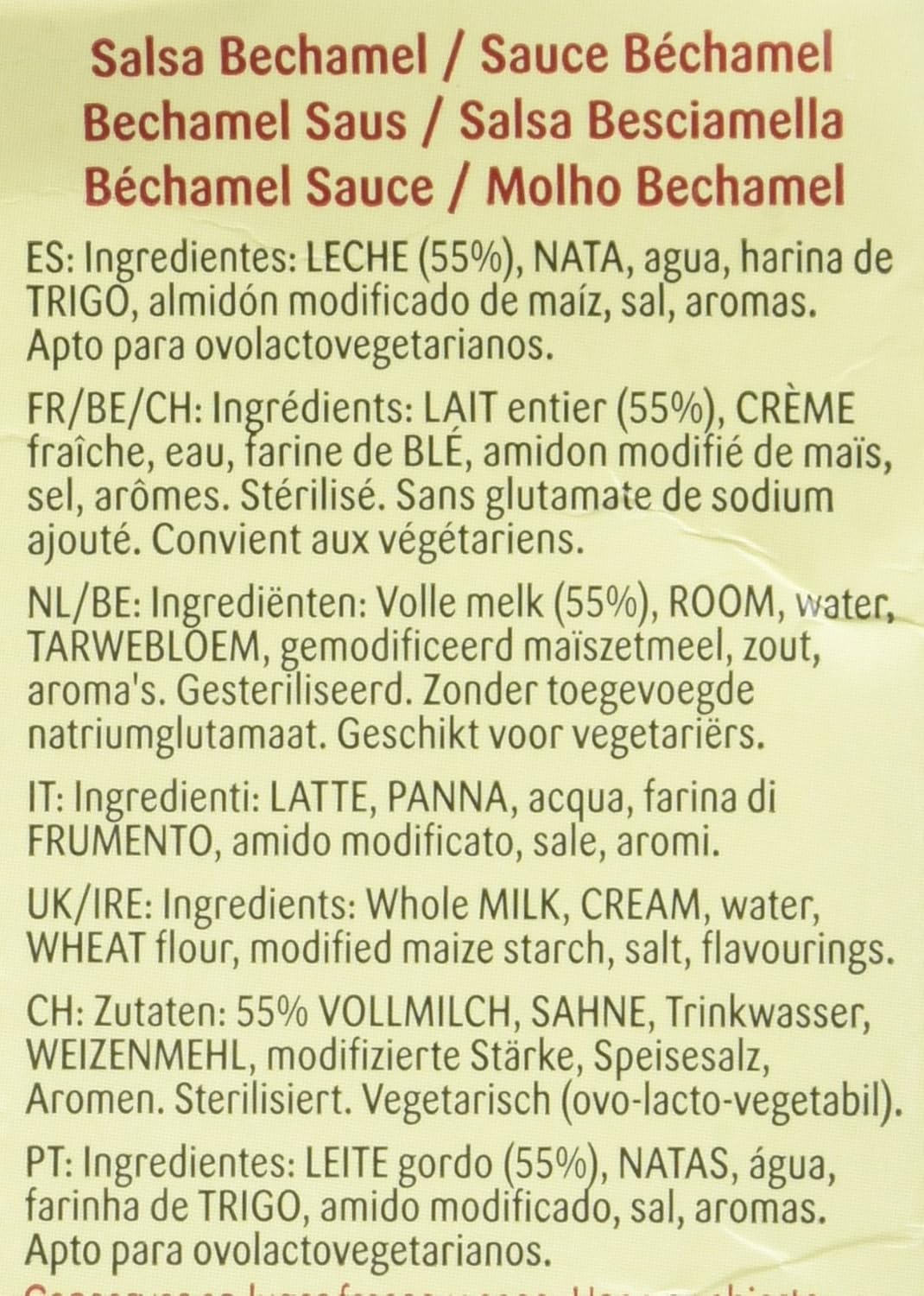 Detalle de Knorr Garde d'or Sauce Béchamel 1l – Lot de 3, prêt à l’emploi