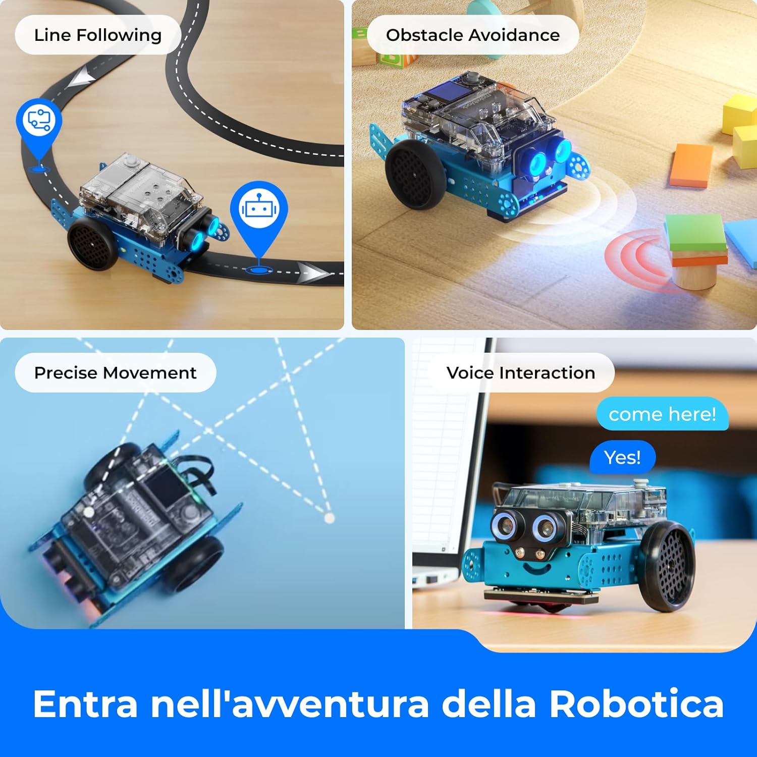 Thumbnail 3 de Makeblock mBot2 robot programmabile per bambini (8-12 anni) con Scratch e Python, supporto WiFi e CyberPi