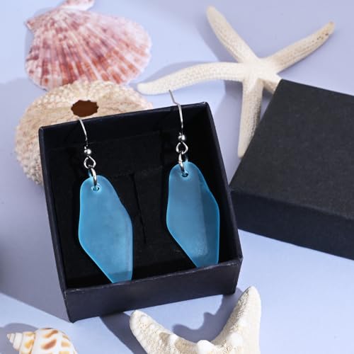 Thumbnail 6 de Weviway Sea Glass Drop Dangle Earrings, Light Blue – Handmade Beach Jewellery