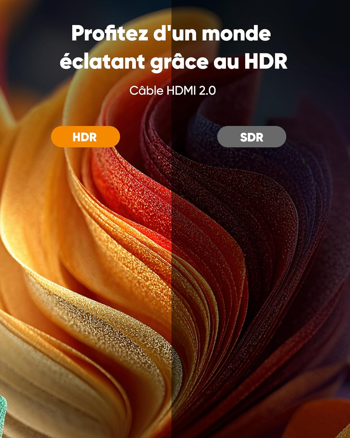 Thumbnail 5 de SNOWKIDS 4K HDMI-Kabel 2 Meter (rot) – HDMI 2.0 bis 4K/60 Hz mit ARC, Ethernet & Nylongeflecht