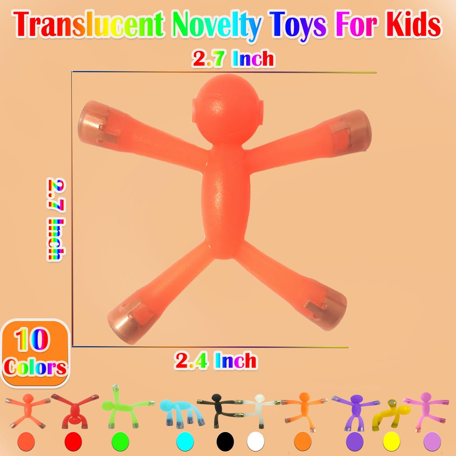 Detalle 2 de JRD&BS WINL Mini magnetische Figuren – 10 Gummi-Magnet-Spielzeugmännchen für Kinder (transparent)