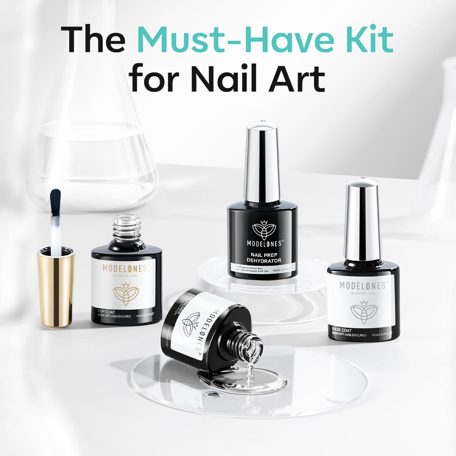 Detalle 2 de Modelones Base Top Coat Set mit Primer 10 ml
