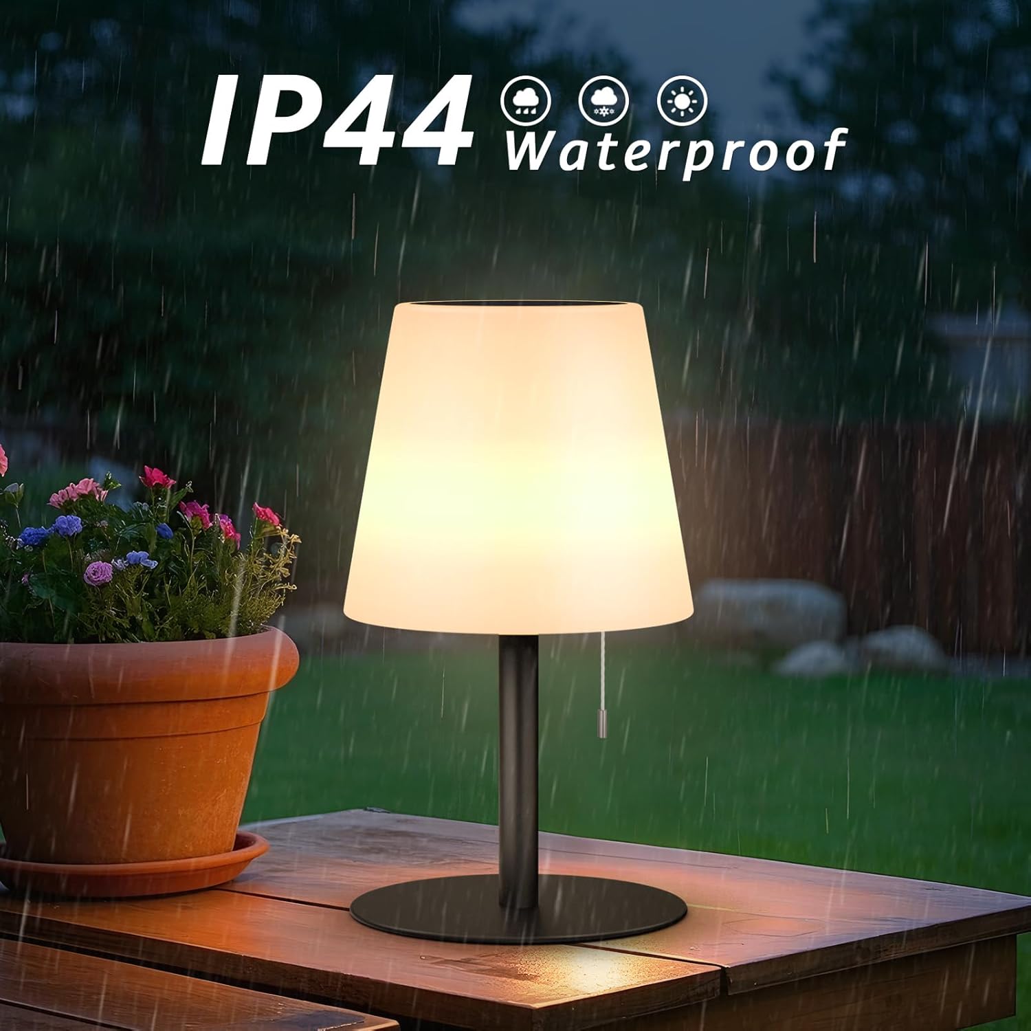 Thumbnail 2 de uuffoo Solar Tischlampe Outdoor – 2-in-1 Aufladung, IP44, RGB & Warmweiß, Schwarz