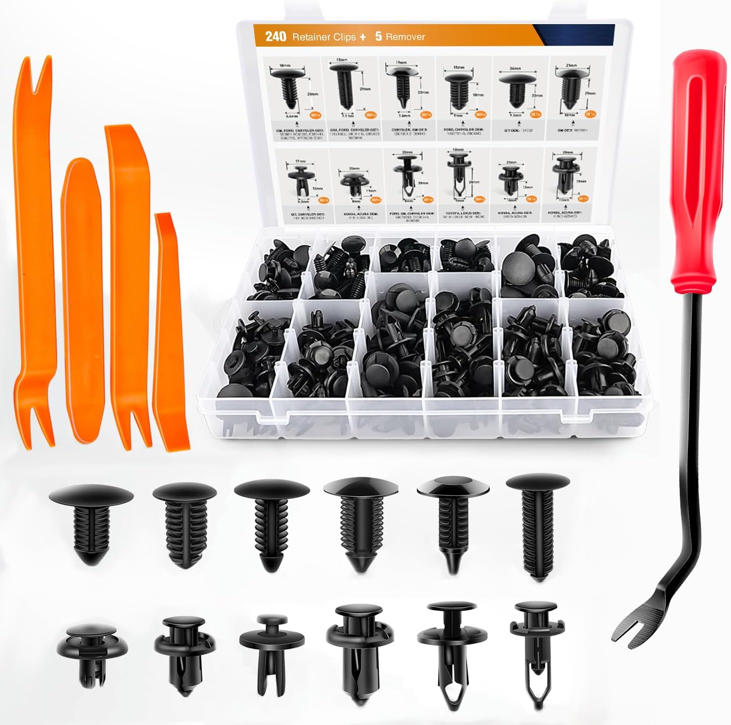 GOOACC 240PCS Bumper Retainer Clips