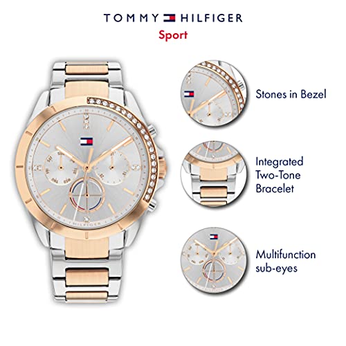 Detalle de Tommy Hilfiger Analogue Multifunction Quartz Watch for Women with Stainless Steel Bracelet