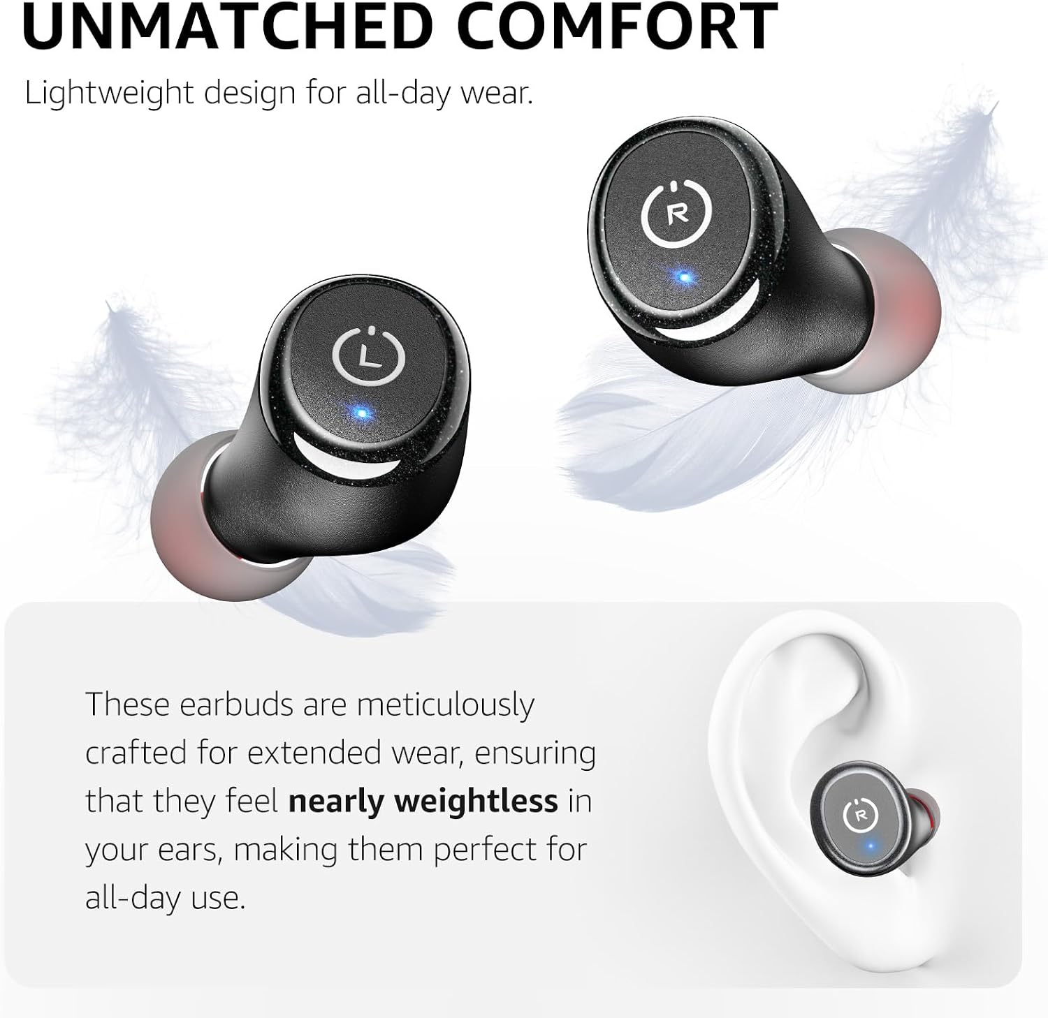 Detalle de TOZO T10: Auricolari Bluetooth 5.3 con Controlli Touch, EQ OrigX 2.0 e IPX8
