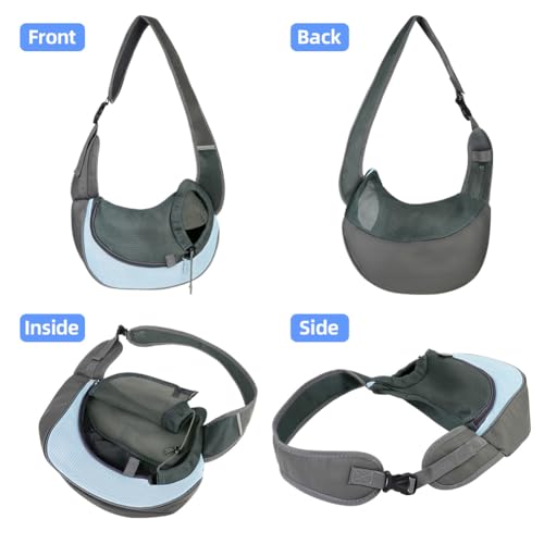 Detalle 1 de AUYAO Bandolera mochila perro azul 5 kg