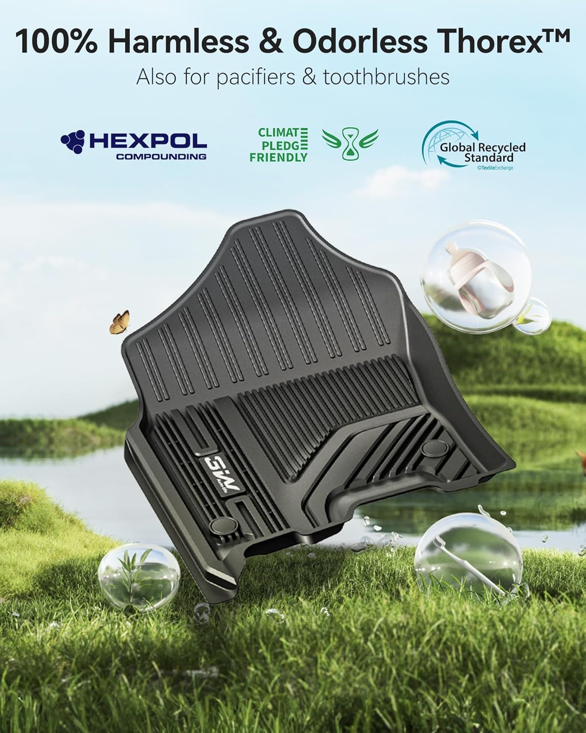 Thumbnail 6 de 3W Floor Mats Dodge Ram 1500 Crew Cab Full Set